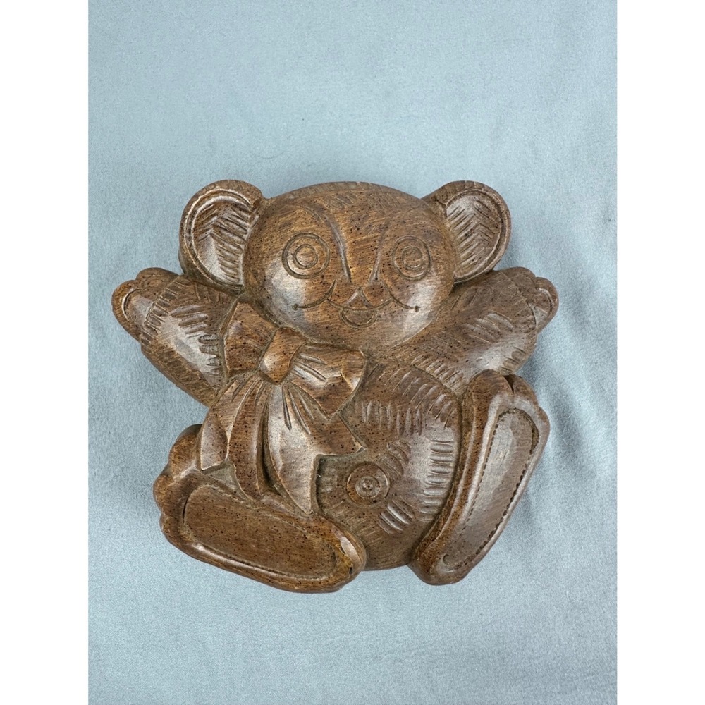 Vintage 1985 HOMCO Plastic Bear Koala Wall Pocket Wood Look 6" Decor‎ #6075